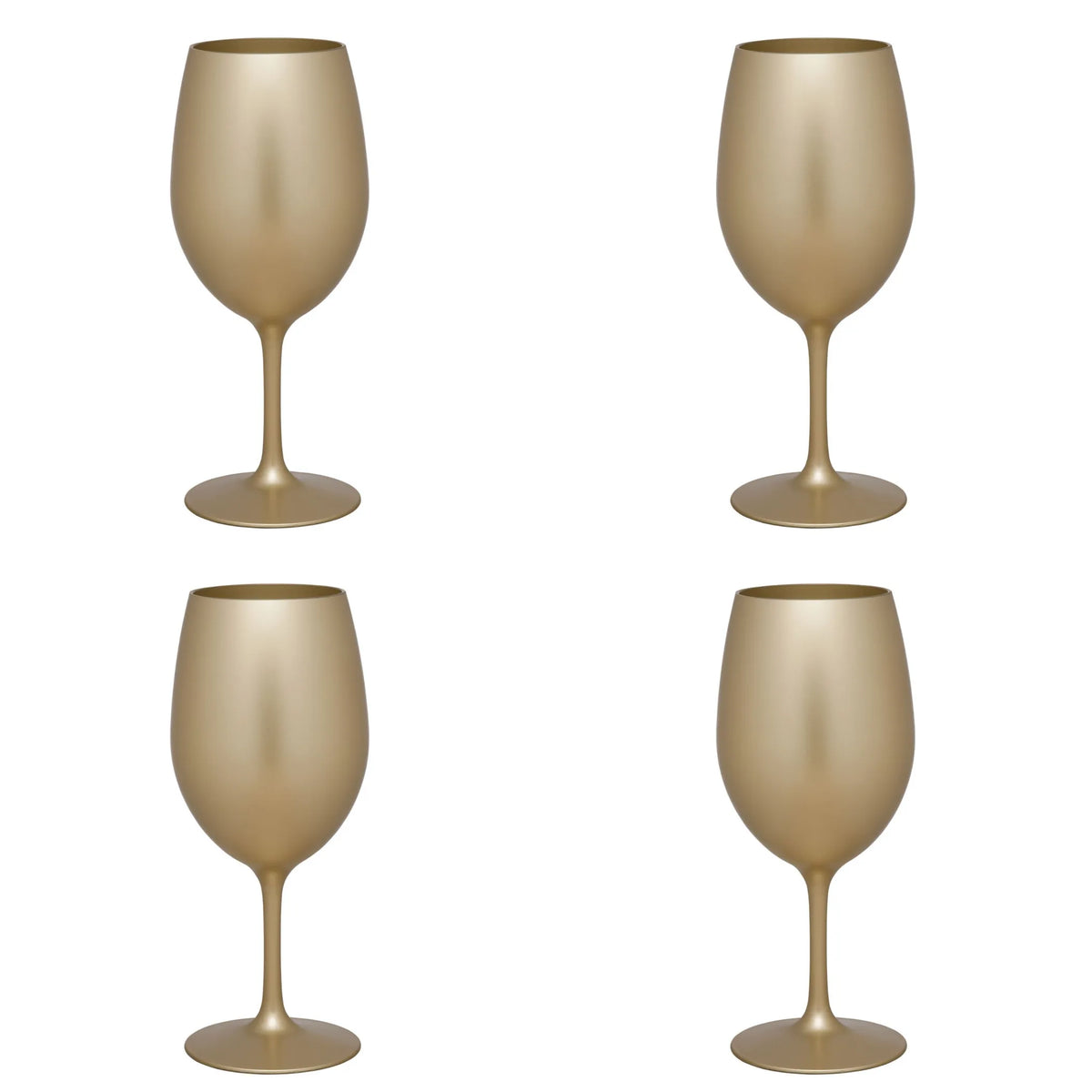 Set of Four Gold Acrylic Stemmed All Purpose Wine Glass