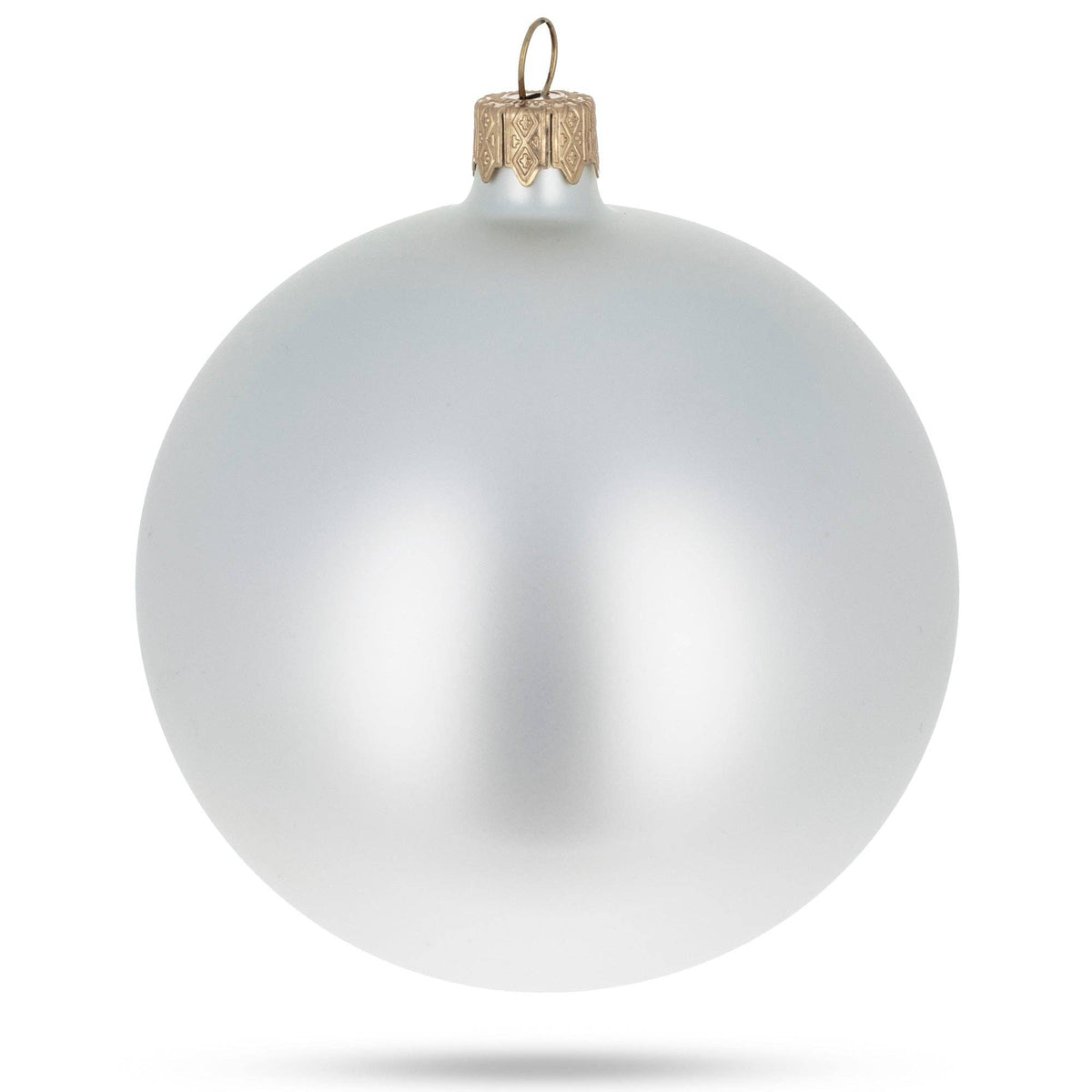 Set of 4 Matte White Glass Ornaments