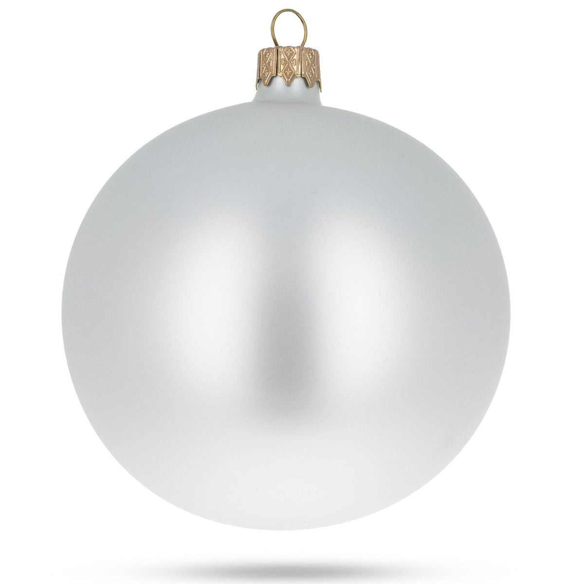 Set of 4 Matte White Glass Ornaments