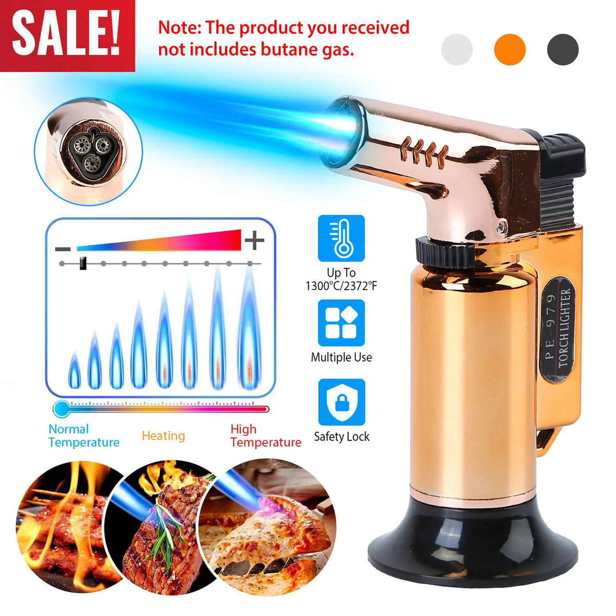 Culinary Butane Torch Lighter Refillable Blow Torch