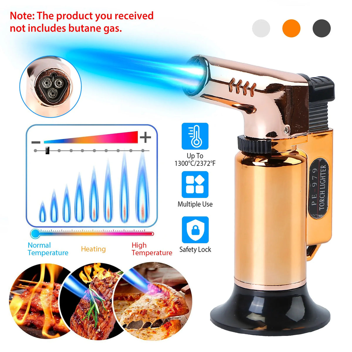 Culinary Butane Torch Lighter Refillable Blow Torch