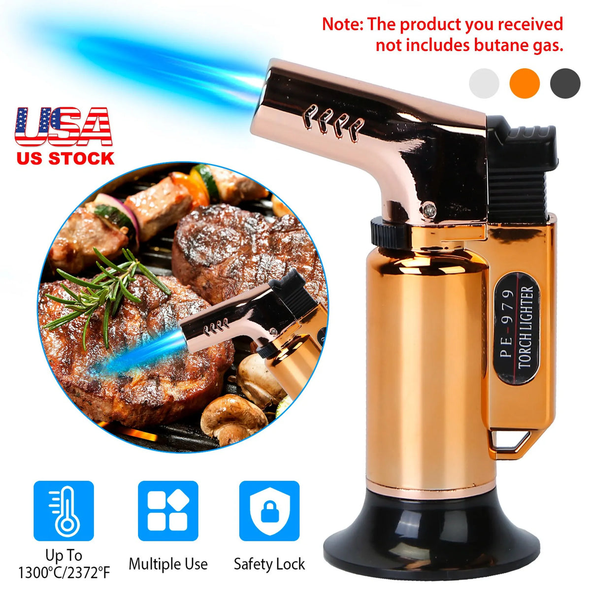 Culinary Butane Torch Lighter Refillable Blow Torch