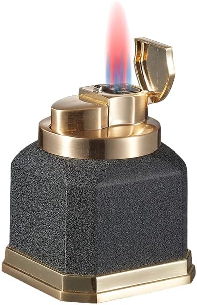 Visol Redferno Torch Lighter Quad Flame Refillable Gas Butane Lighter, Antique Metal Finish and Windproof Adjustable Flame Table Lighter (Shipped Without Butane)