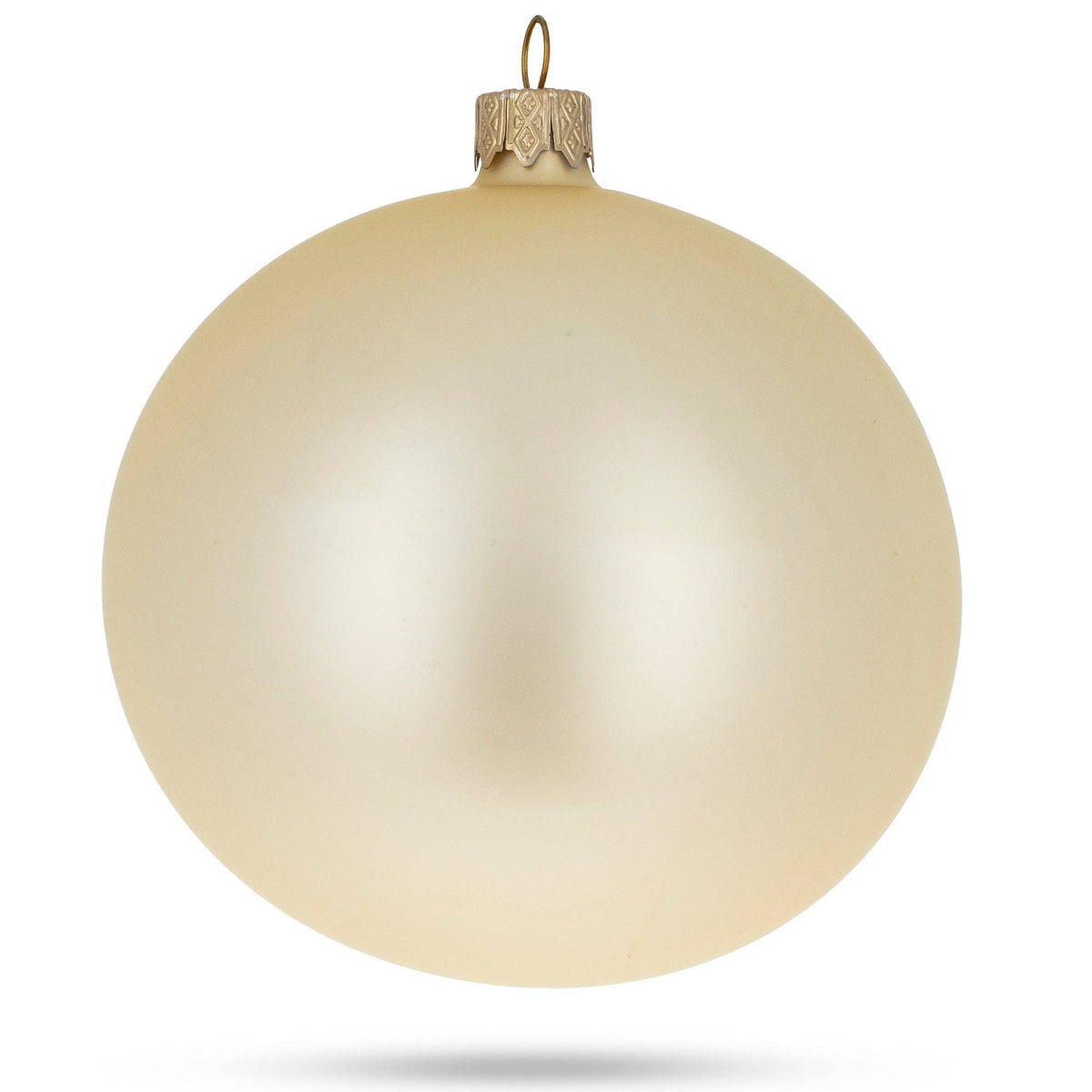 Set of 4 Beige Glass Ornaments