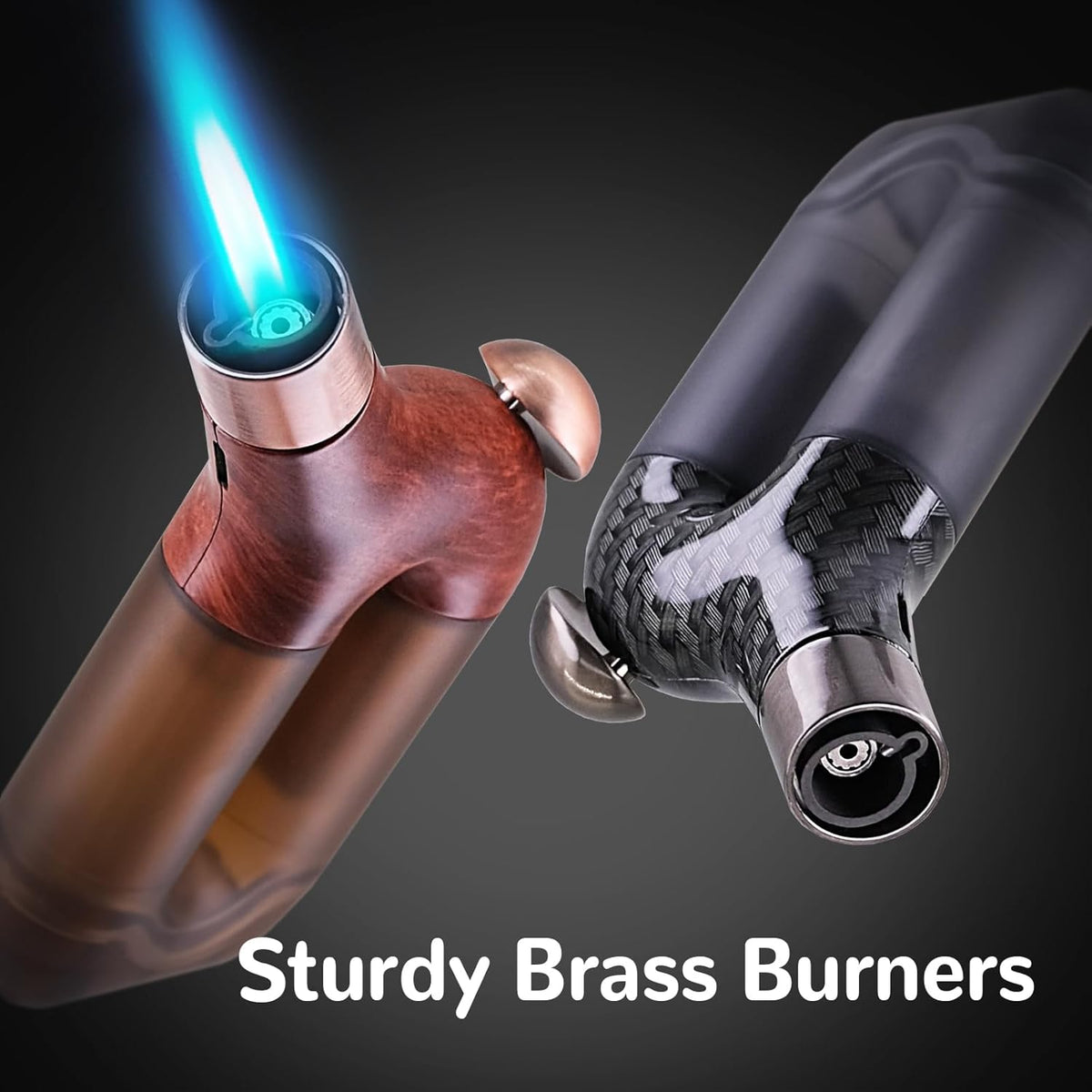 2 Pack Torch Lighter Single Jet Flame Refillable Butane Lighters Windproof Gas Torch Lighters Adjustable Jet Cool Lighter for Camping Candle BBQ Grill(Fuel Not Included)