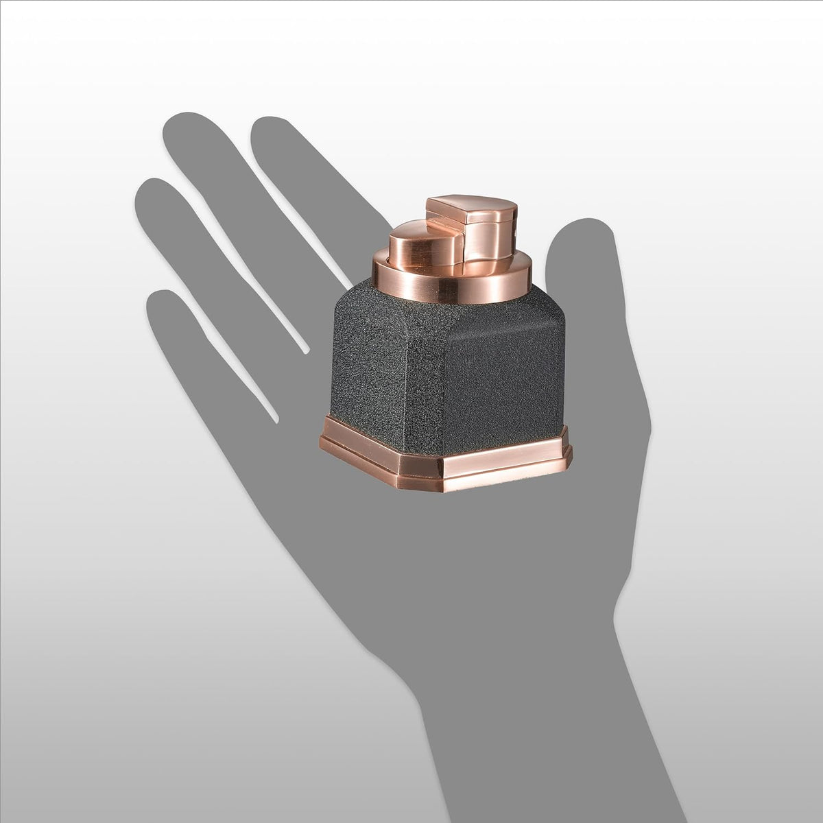 Visol Redferno Torch Lighter, Quad Flame, Refillable, Windproof, Adjustable Flame, Black Crackle and Copper Finish, Unique Cube Shape, Table Lighter