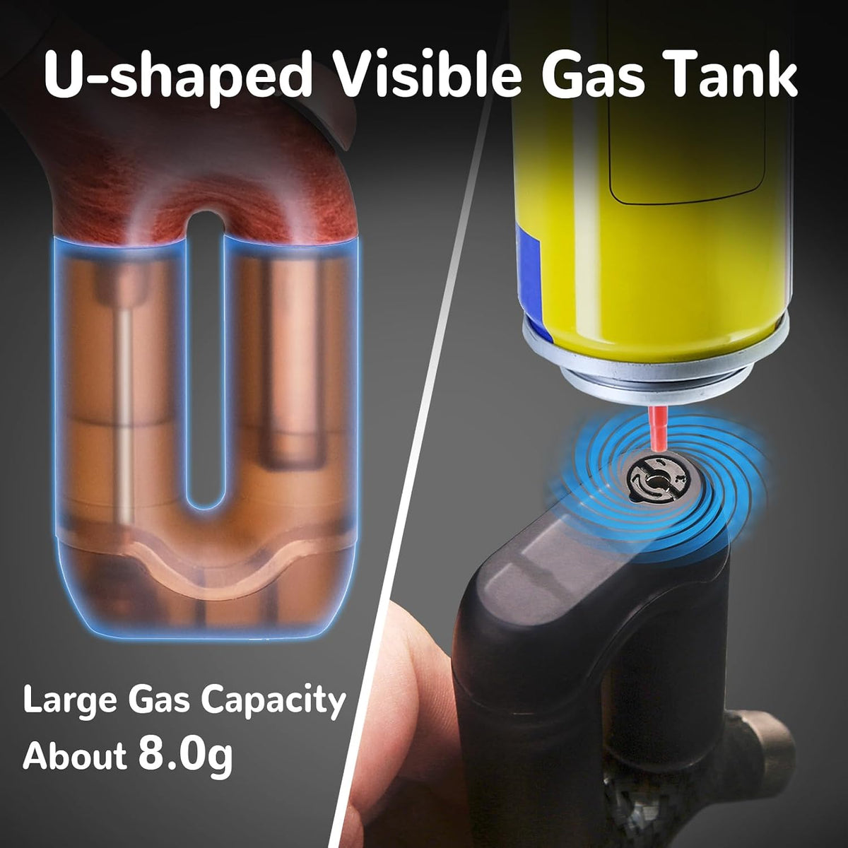 2 Pack Torch Lighter Single Jet Flame Refillable Butane Lighters Windproof Gas Torch Lighters Adjustable Jet Cool Lighter for Camping Candle BBQ Grill(Fuel Not Included)