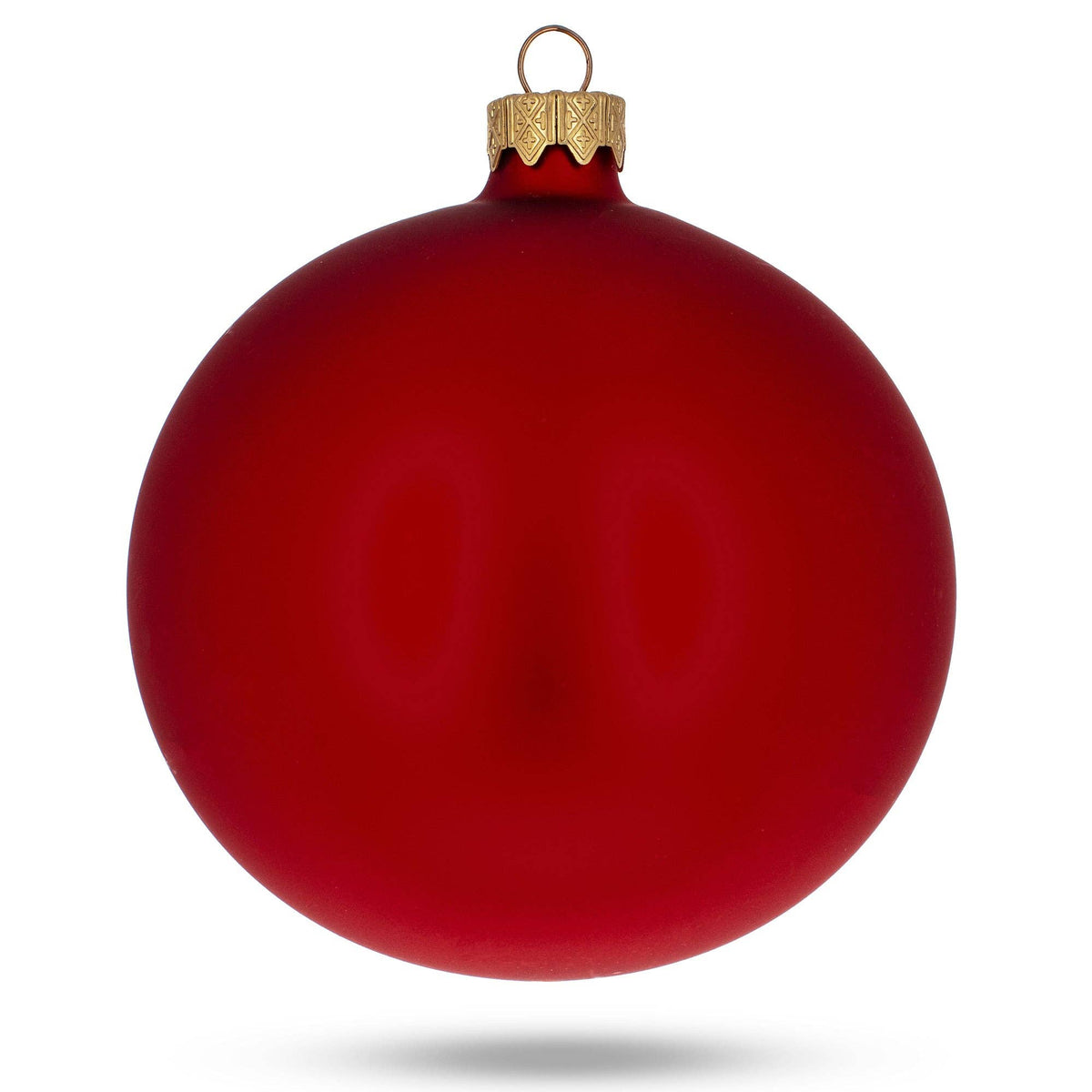 Set of 4 Red Matte Glass Ornaments