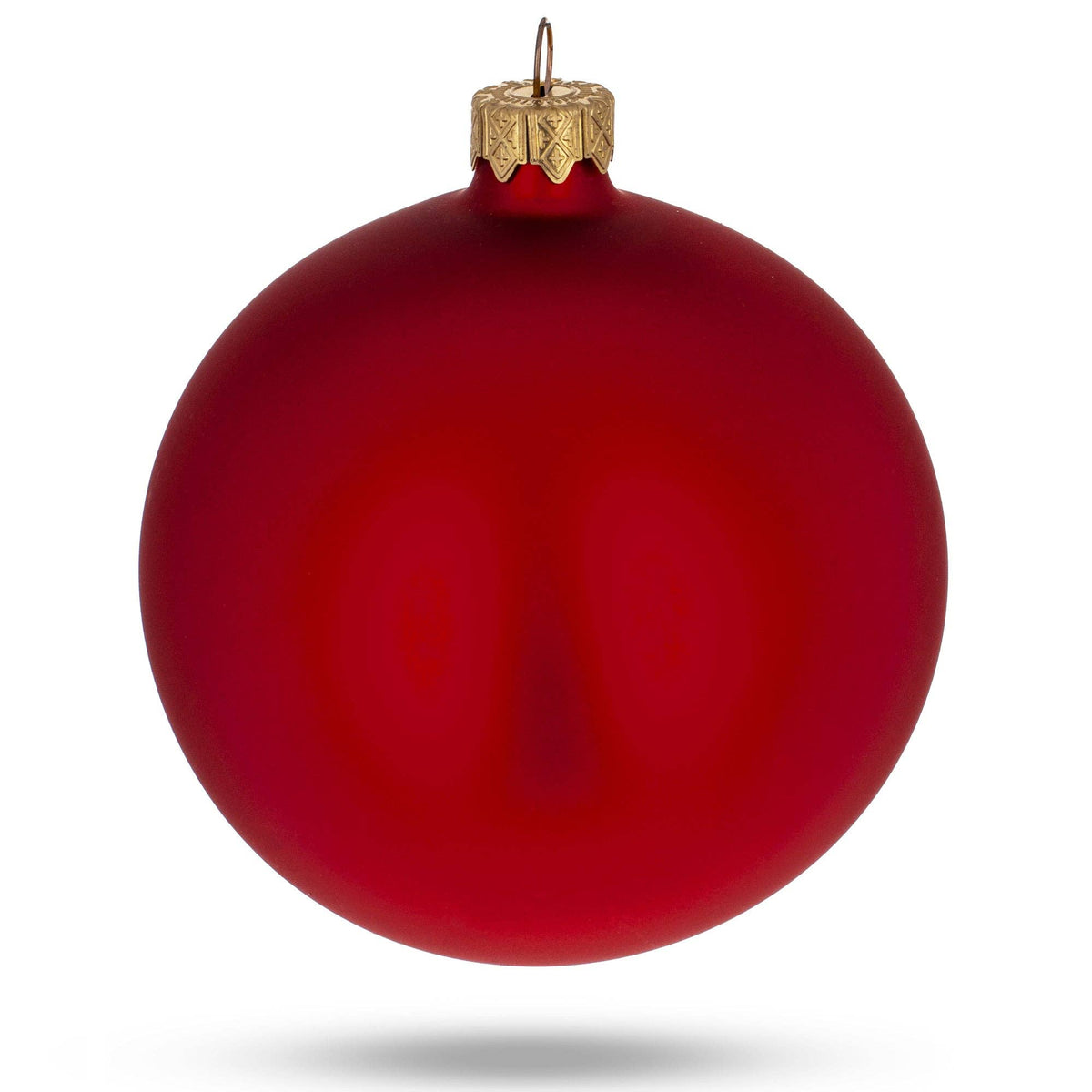 Set of 4 Red Matte Glass Ornaments