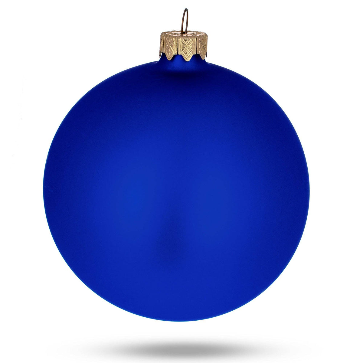Set Of 4 Matte Blue Glass Ornaments