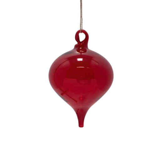 Blown Glass Finial Orn. 6.25" - Red