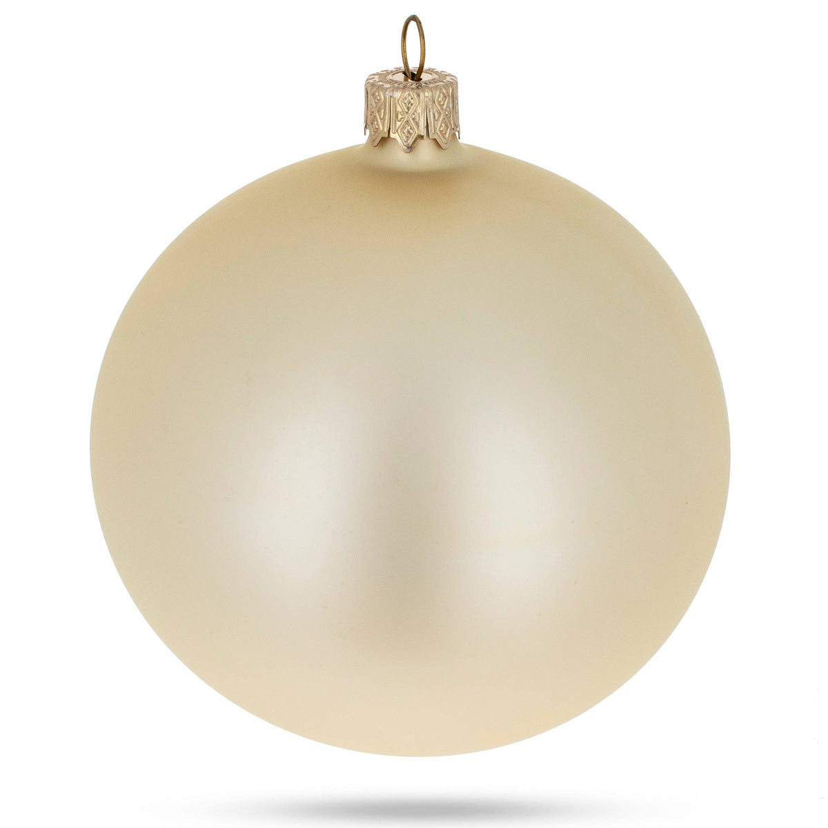 Set of 4 Beige Glass Ornaments