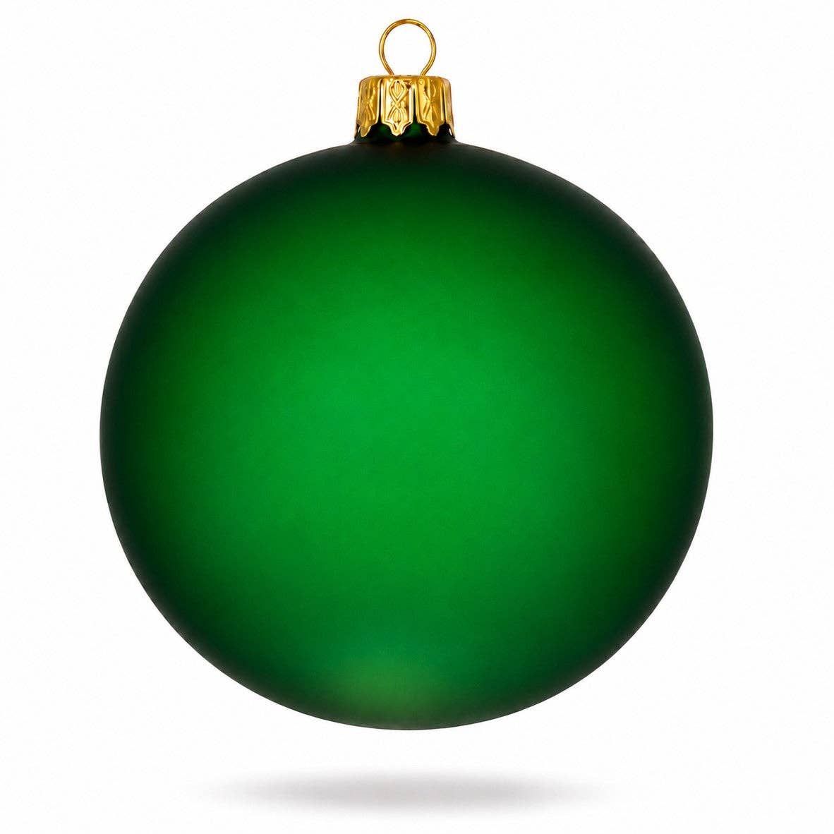 Set of 4 Translucent Green Glass Ball Christmas Ornaments 4 Inches