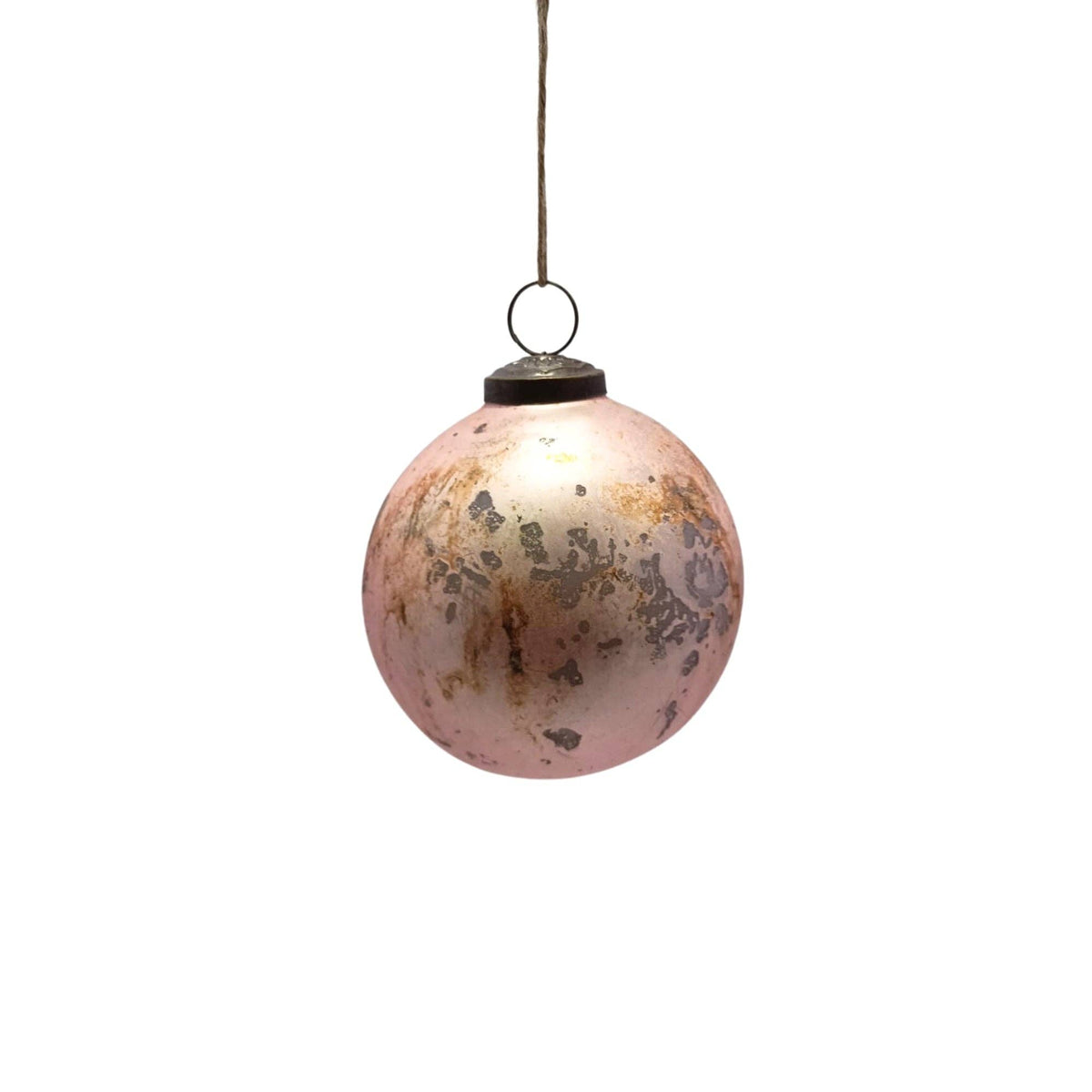 Matte Marbled Glass Ball 4" - Mauve