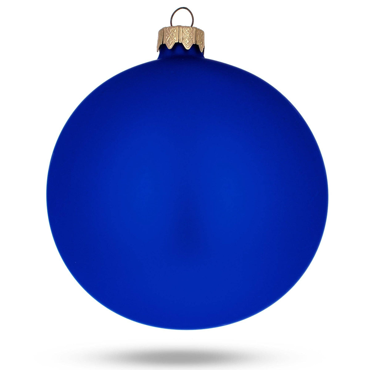 Set Of 4 Matte Blue Glass Ornaments