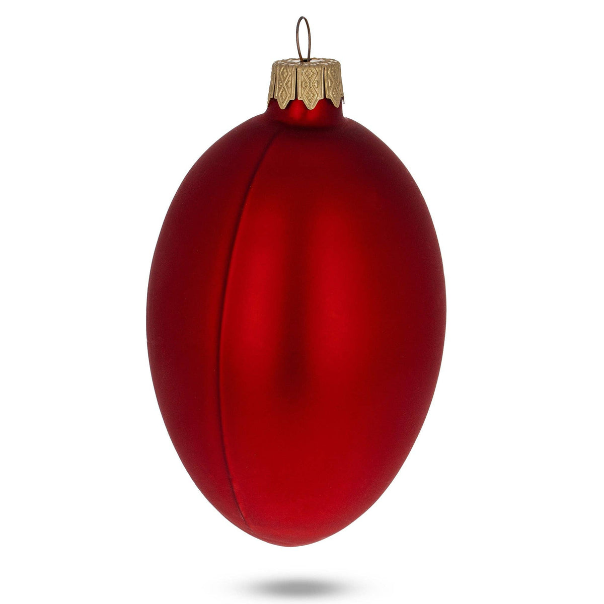 Set of 6 Red Matte Glass Egg Ornaments